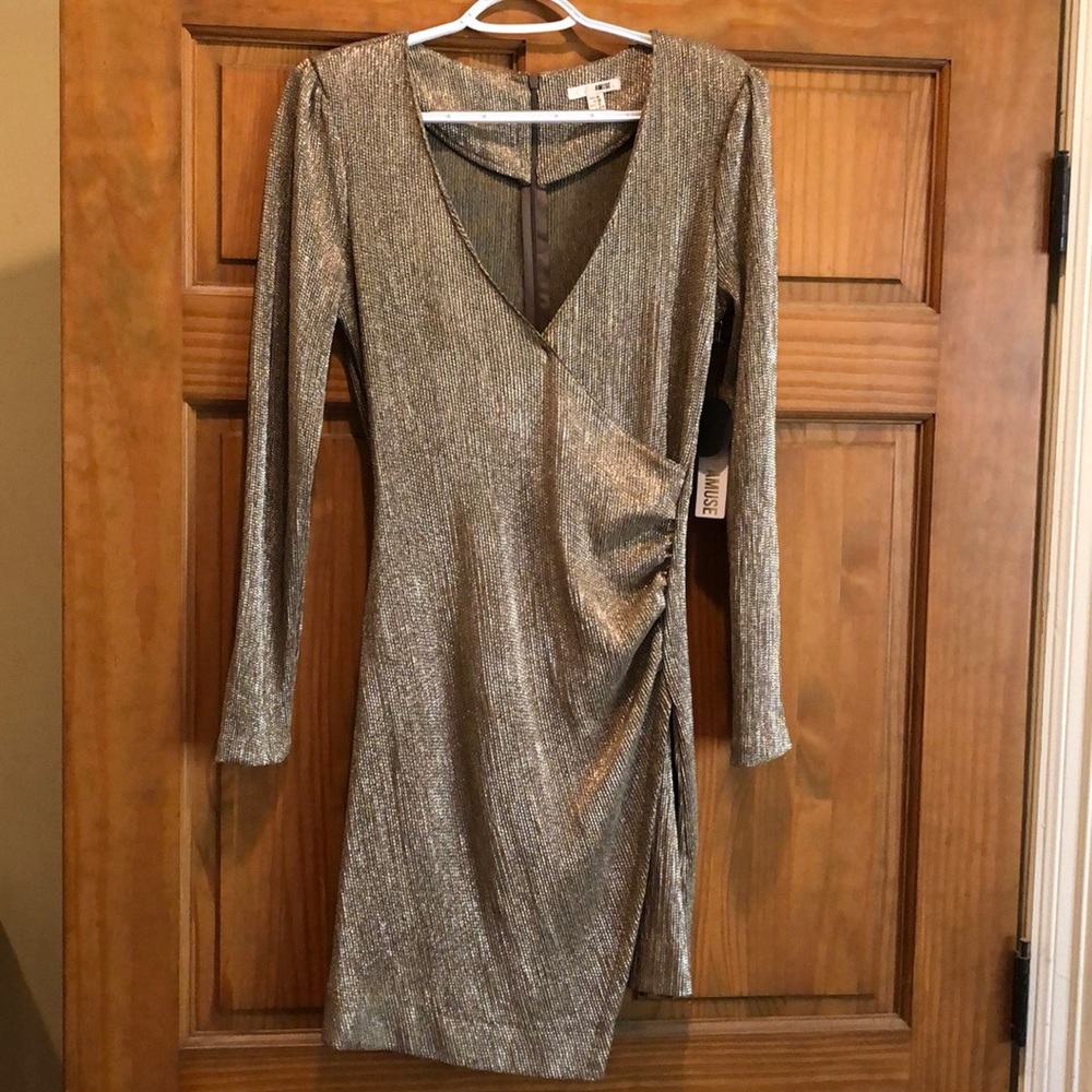 Shimmery Champagne Cocktail Dress